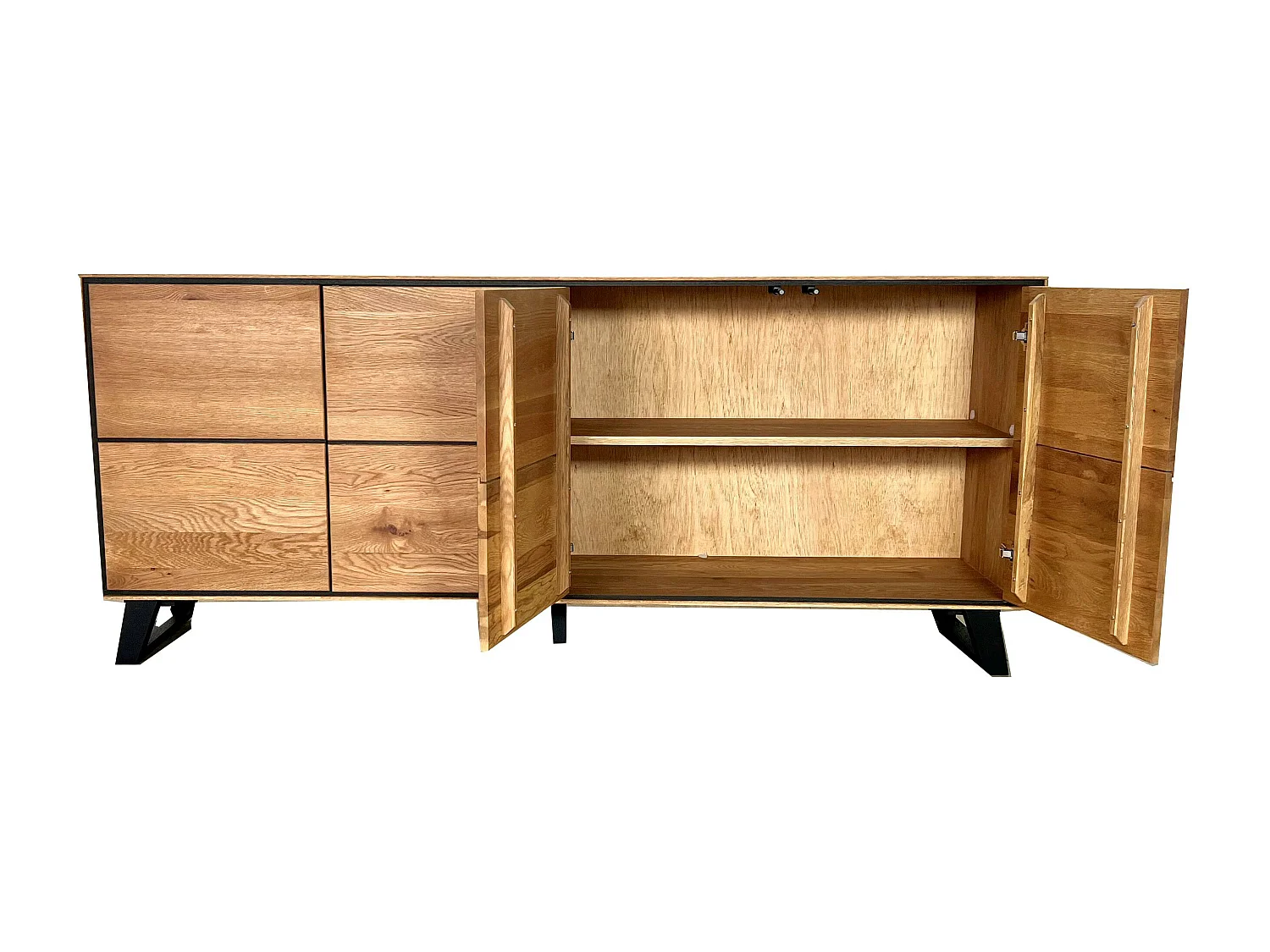 Buffet enfilade bois de chêne huilé 4 portes PALERME