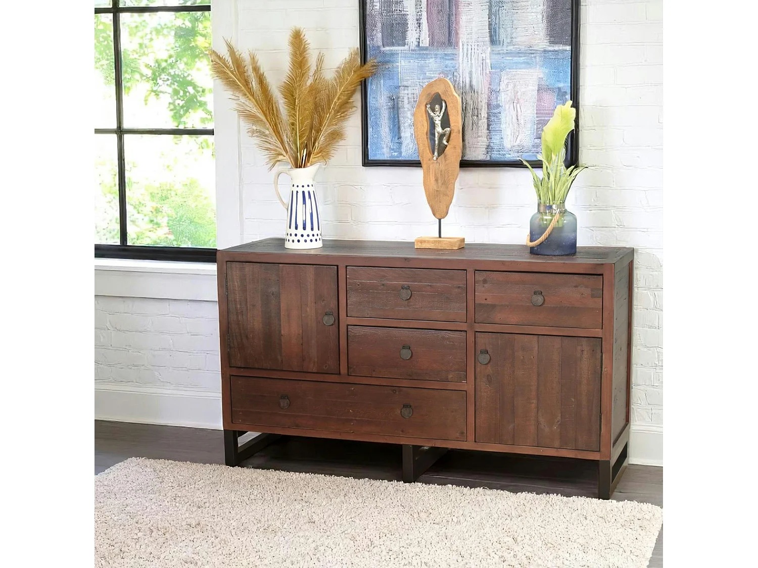 Buffet bas bois brun recyclé SAMOA