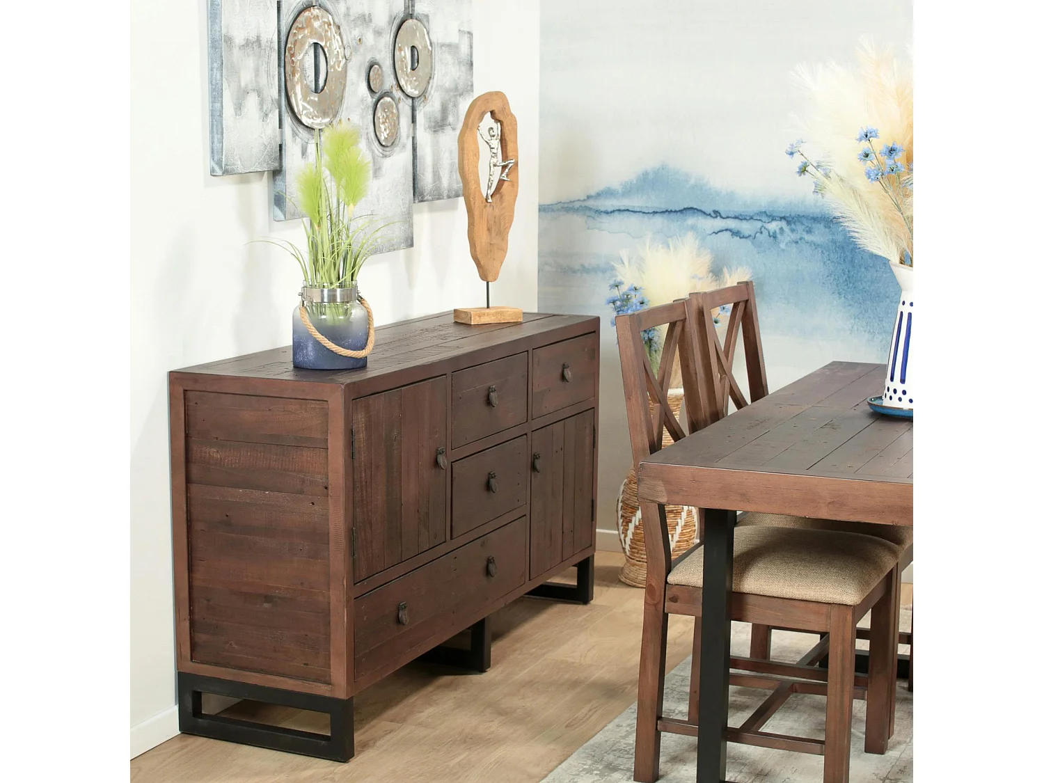 Buffet bas bois brun recyclé SAMOA