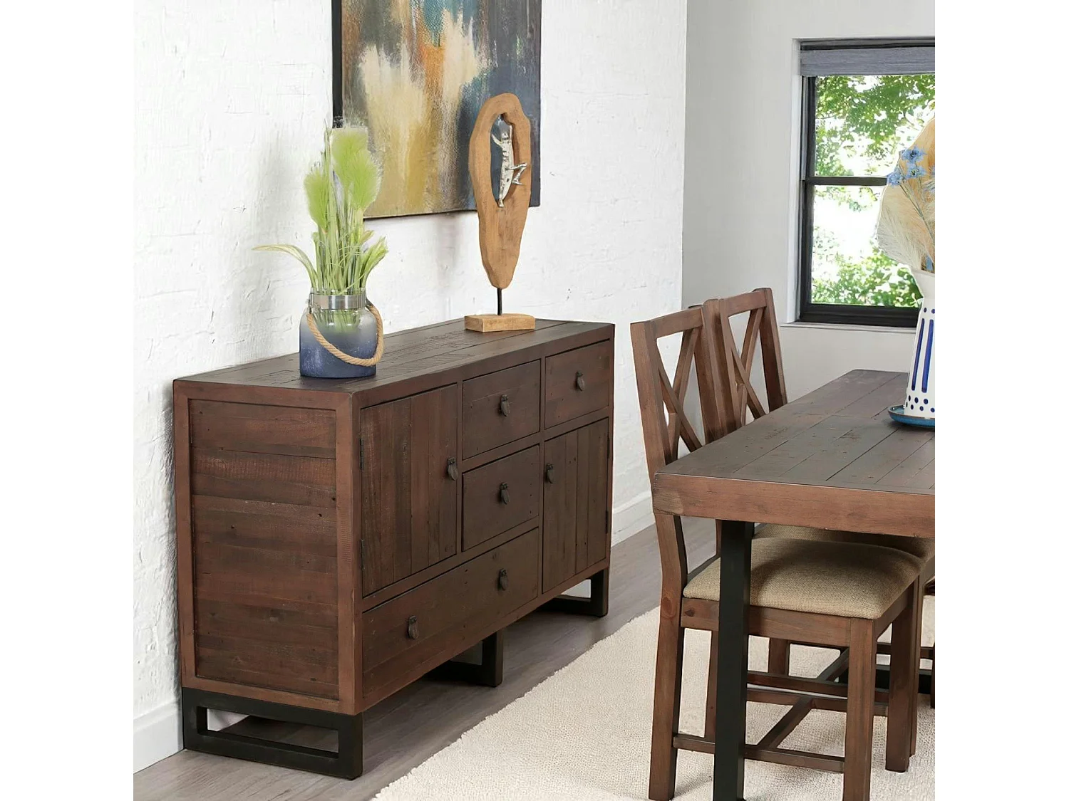 Buffet bas bois brun recyclé SAMOA