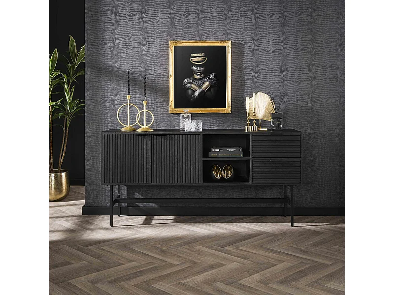 Buffet noir en bois de manguier LUCKNOW