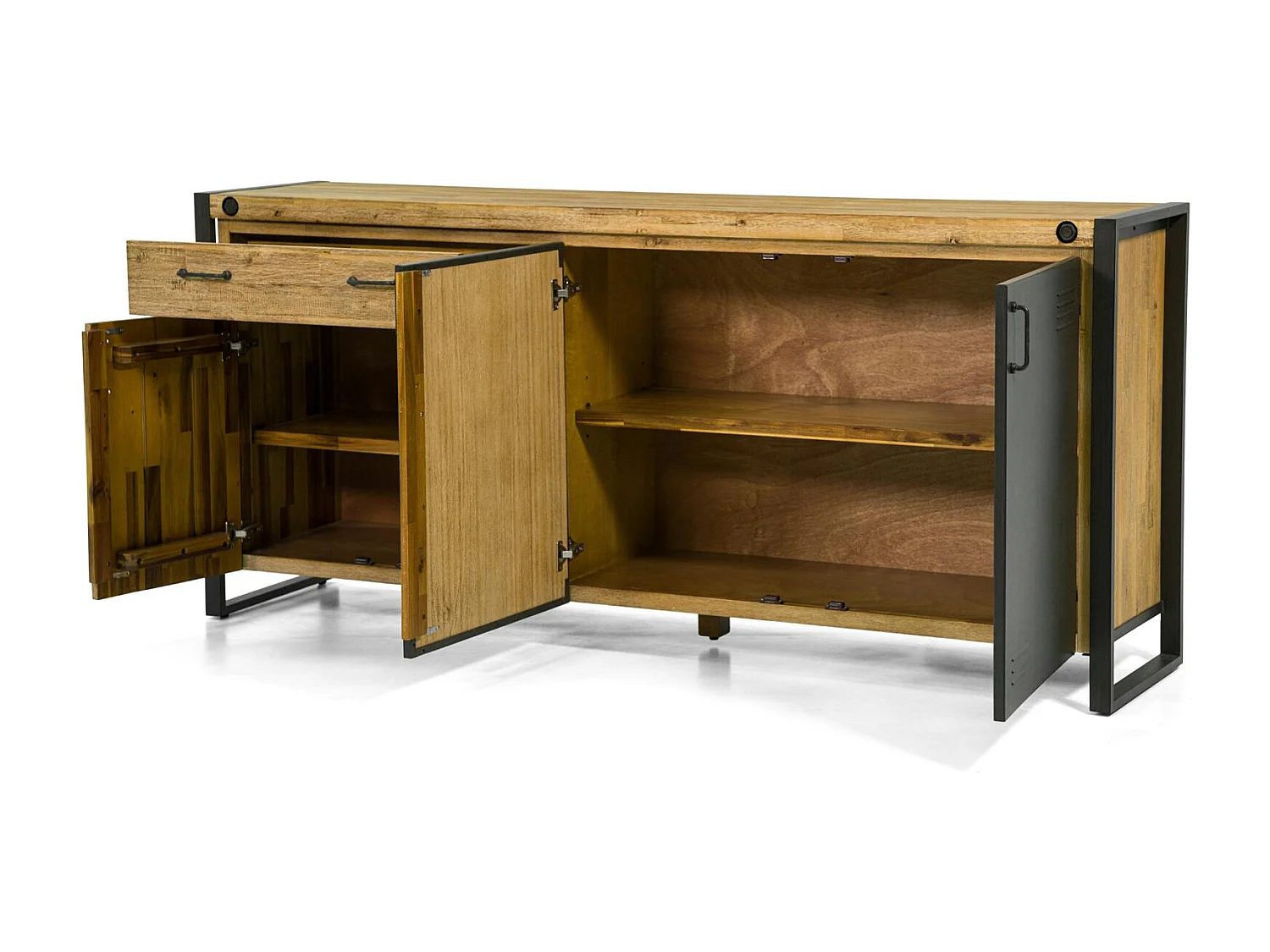 Buffet industriel bois métal boulons BROOKLYN