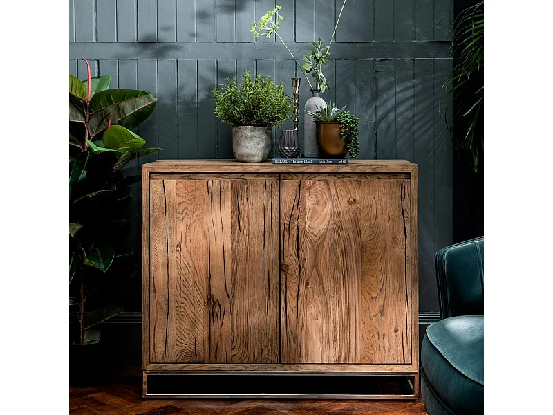 Petit buffet moderne chêne acier RIVERSIDE