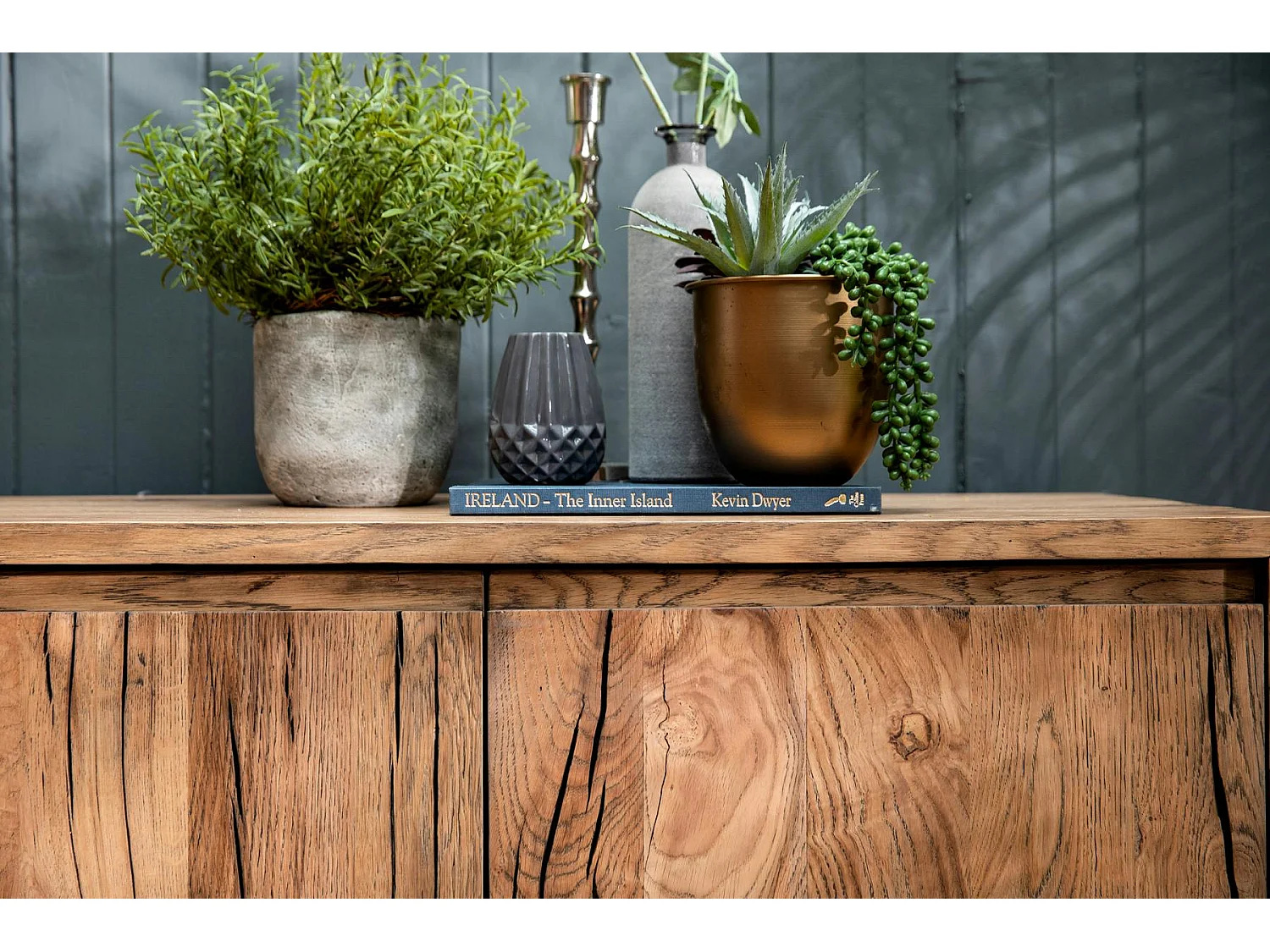 Petit buffet moderne chêne acier RIVERSIDE