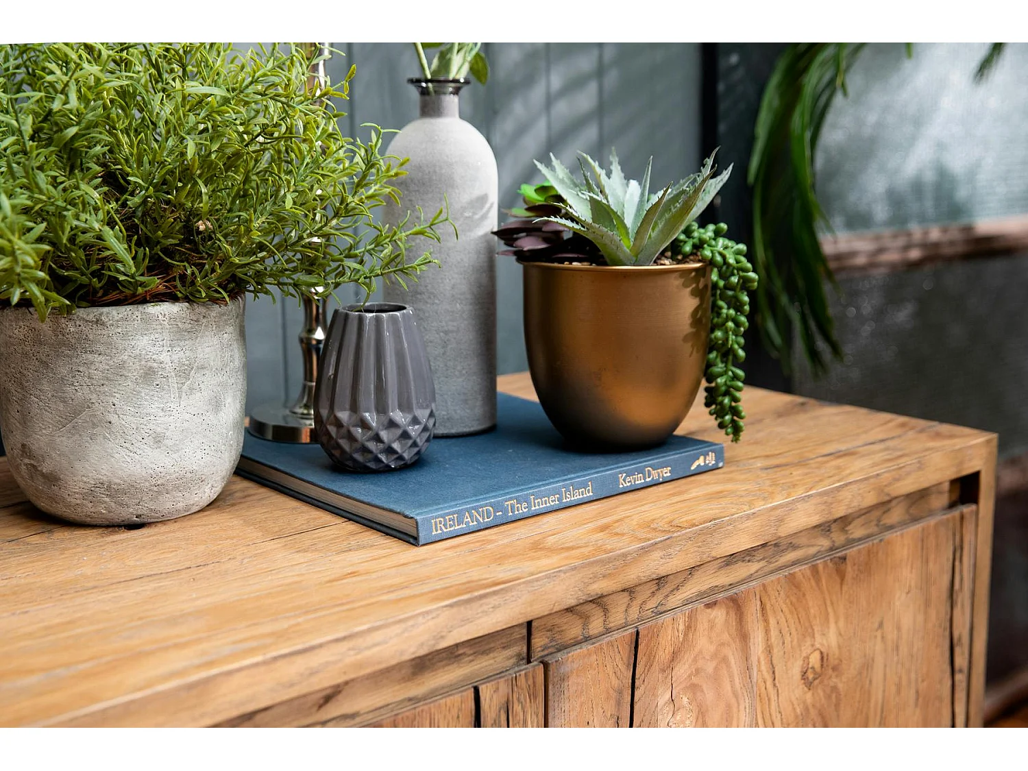 Petit buffet moderne chêne acier RIVERSIDE