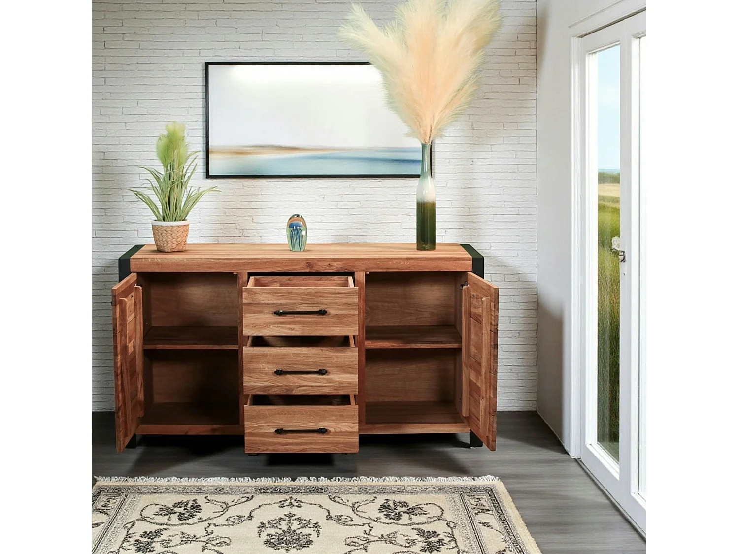 Bahut en chêne huilé 2 portes FERSCOTT 2