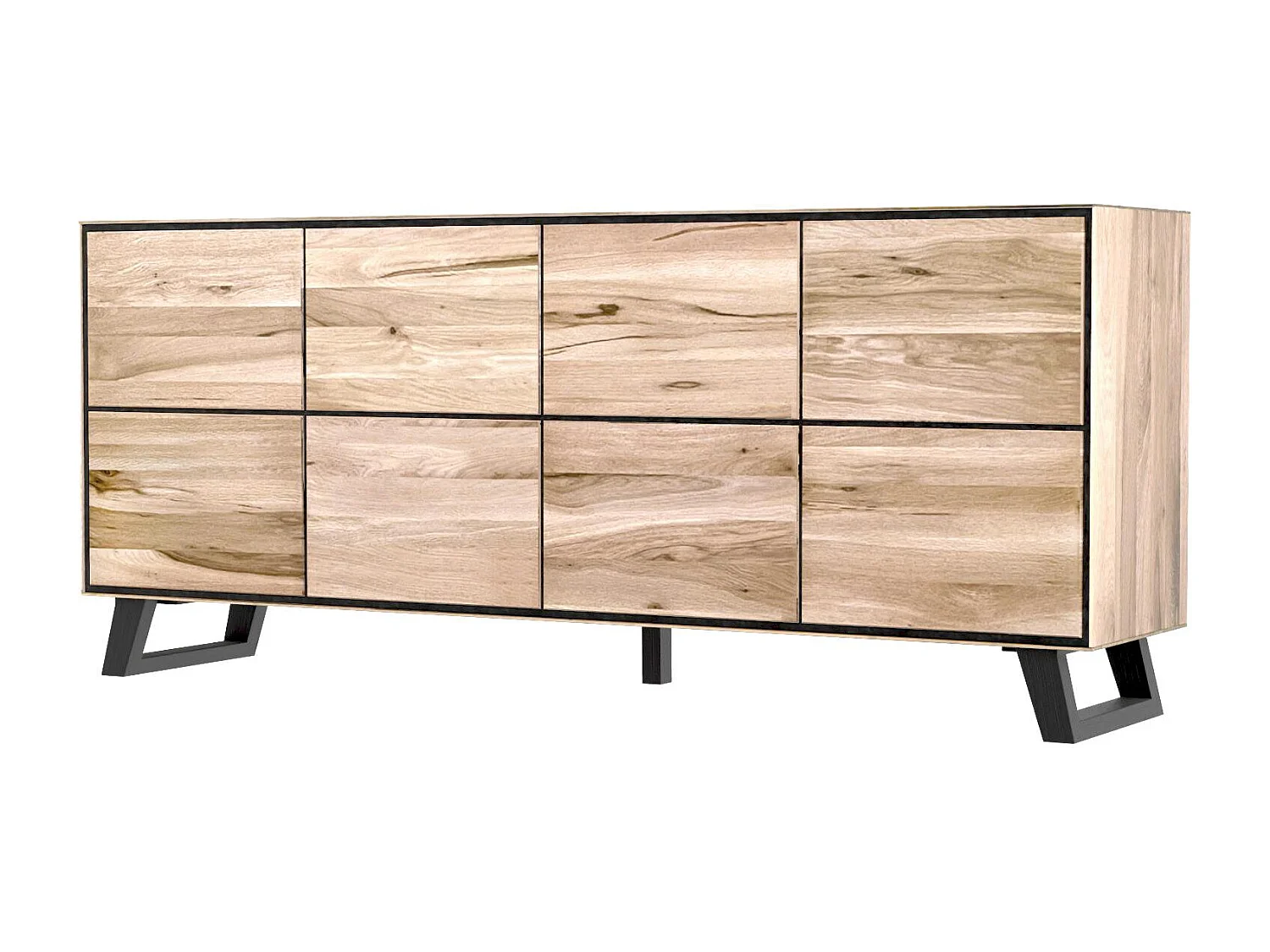 Buffet enfilade bois de chêne blanc 4 portes PALERME