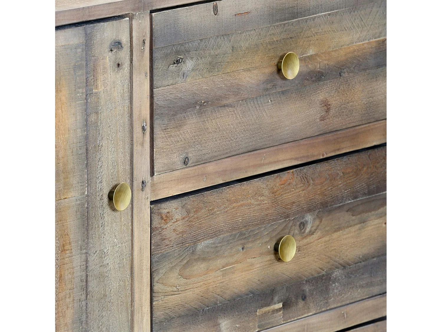 Petit buffet bois recyclé piètement effet laiton vieilli ADÉLAÏDE