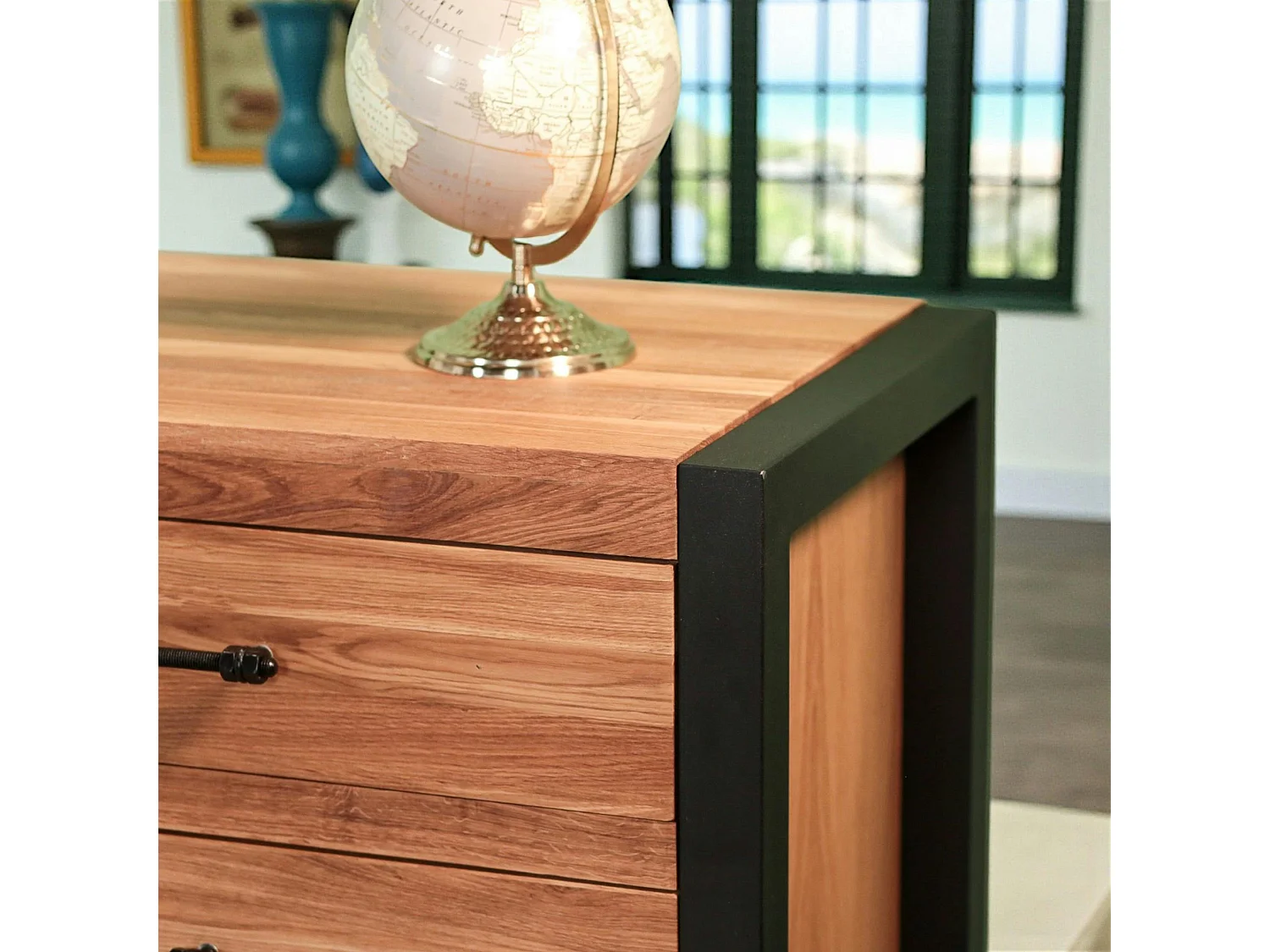 Bahut en chêne huilé 3 portes 2 tiroirs FERSCOTT 2