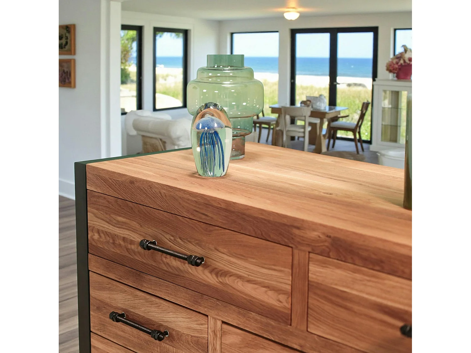 Bahut en chêne huilé 3 portes 2 tiroirs FERSCOTT 2