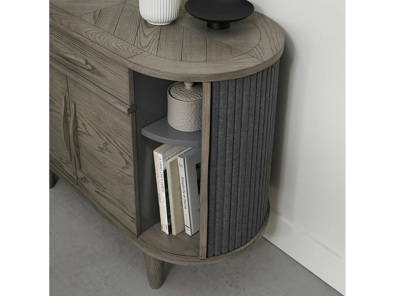 Buffet 2 portes en bois avec accordéon HOUSTON