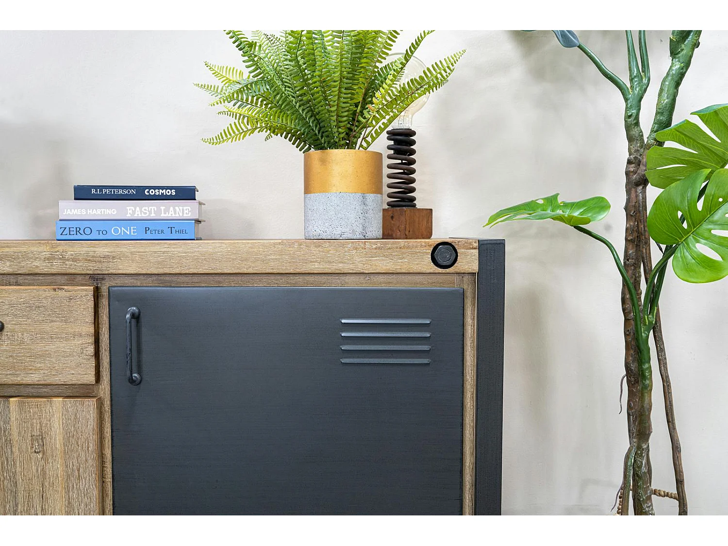 Buffet industriel bois-métal 3 portes 1 tiroir 150 cm BROOKLYN