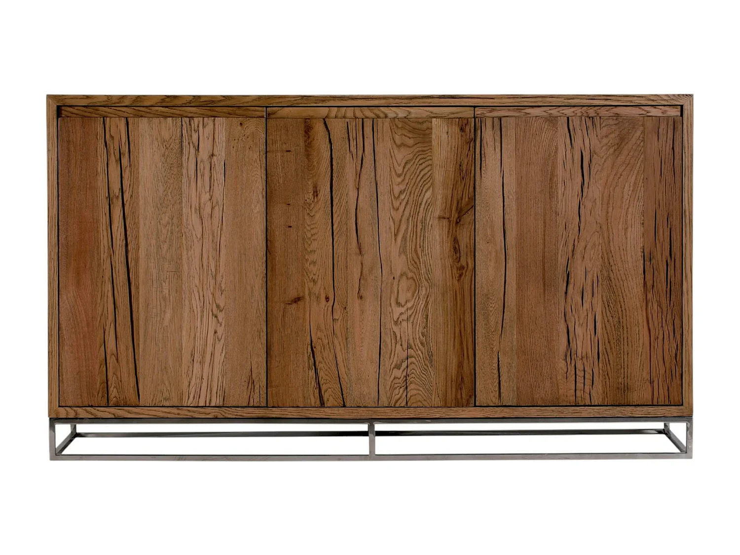 Buffet moderne 3 portes chêne acier RIVERSIDE