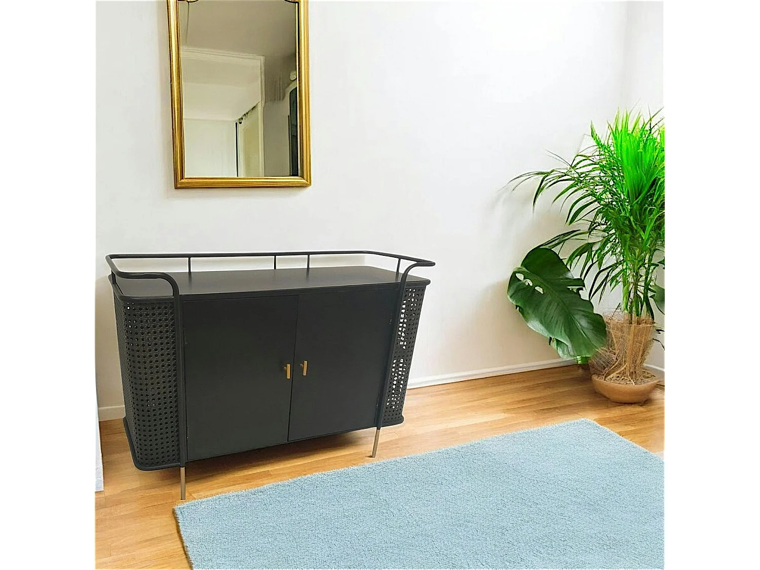 Buffet 2 portes en métal noir ATELIER