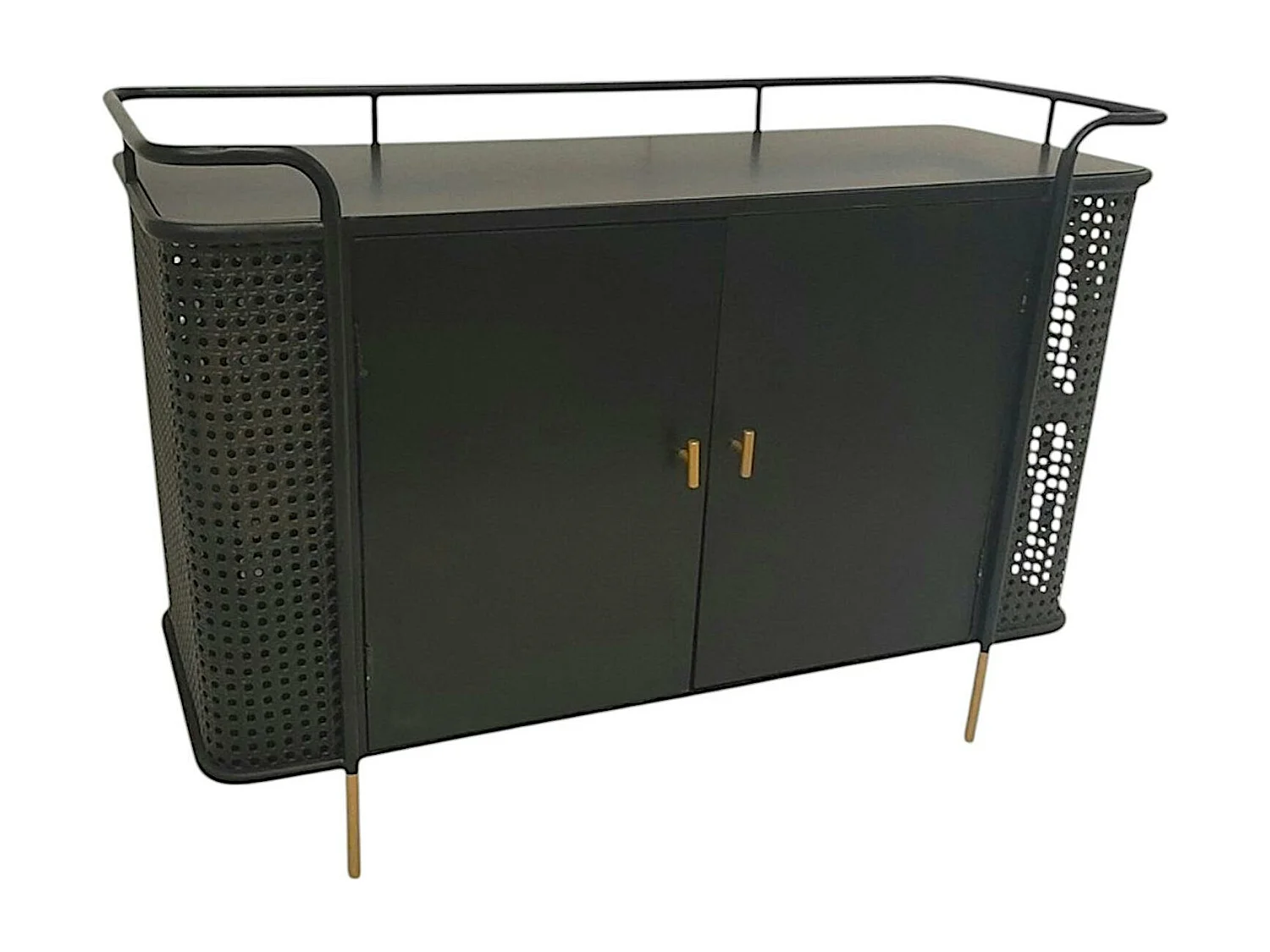 Buffet 2 portes en métal noir ATELIER