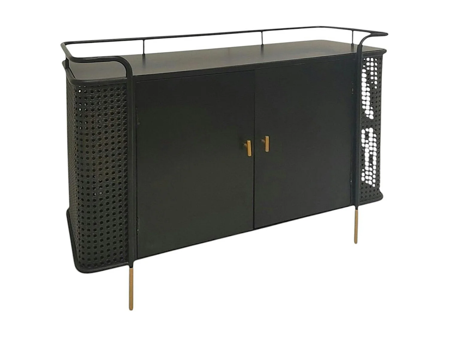 Buffet 2 portes en métal noir ATELIER