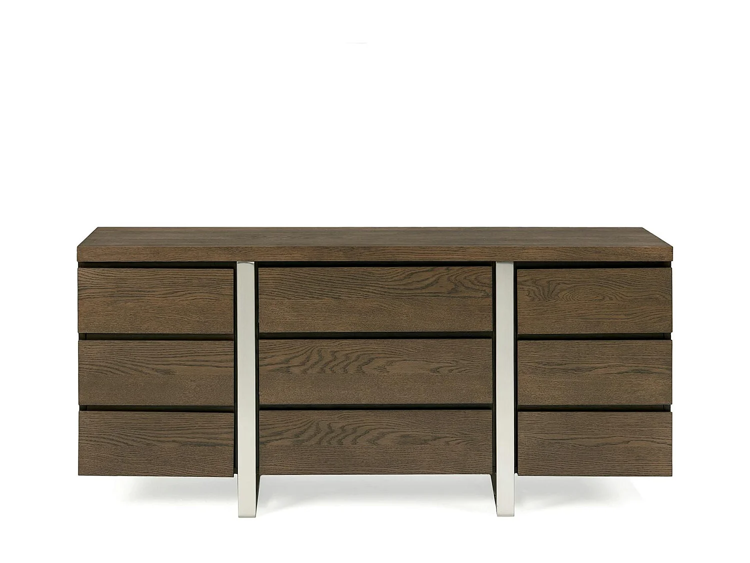 Buffet de salle à manger en chêne et métal brossé 165 cm RIMINI