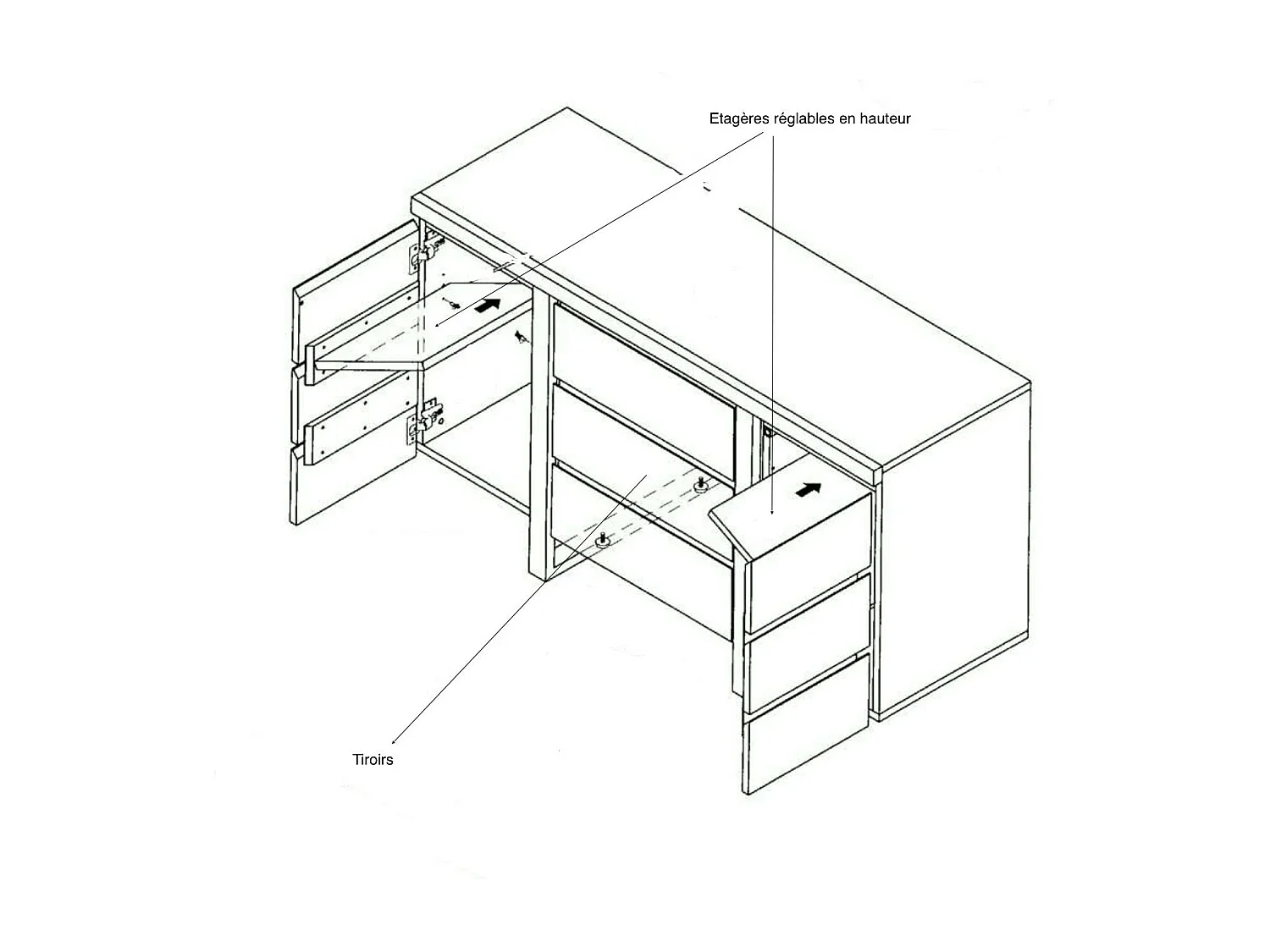 Buffet de salle à manger en chêne et métal brossé 165 cm RIMINI