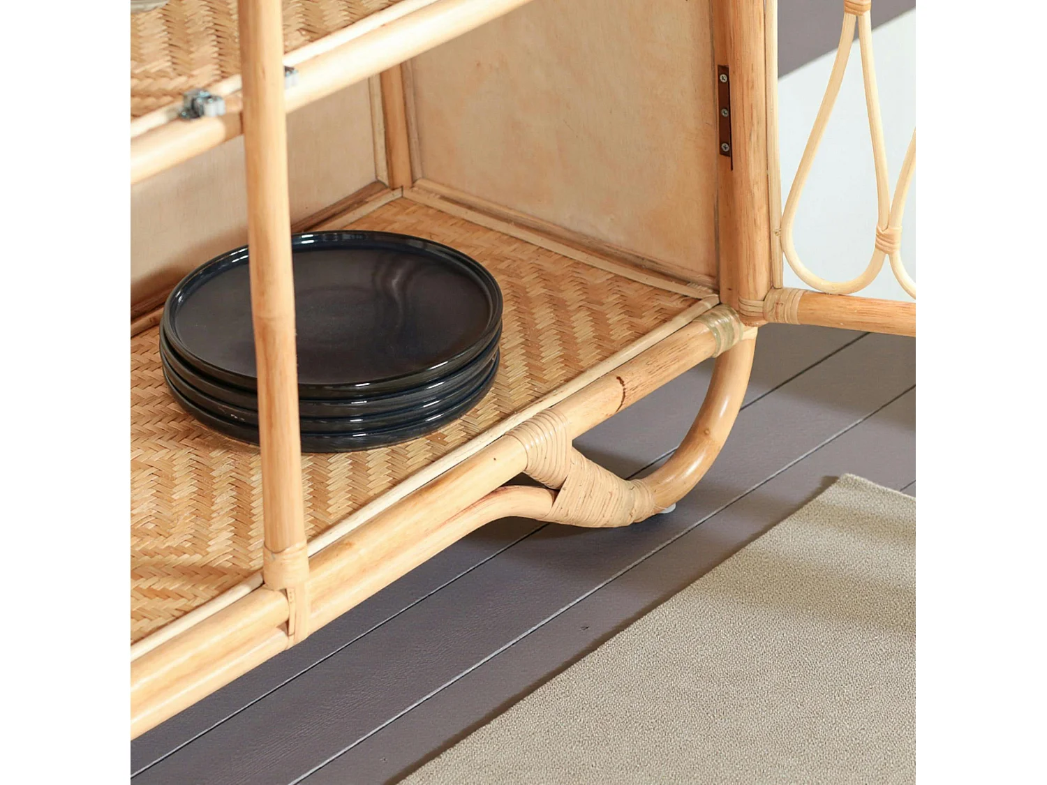 Buffet en rotin avec façade ajourée BALI