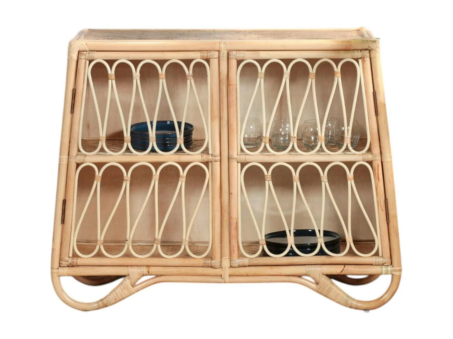 Buffet en rotin avec façade ajourée BALI