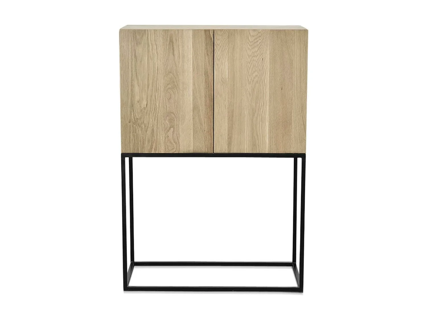 Buffet haut 2 portes chêne massif métal SOOMAA réf 30020868
