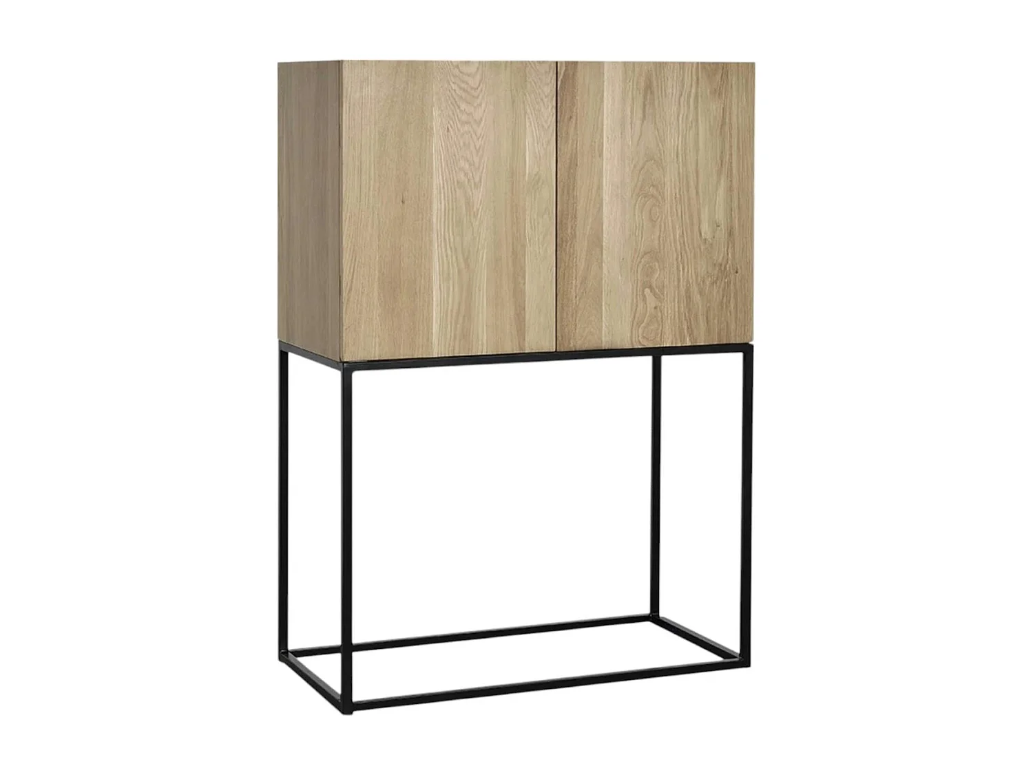 Buffet haut 2 portes chêne massif métal SOOMAA réf 30020868