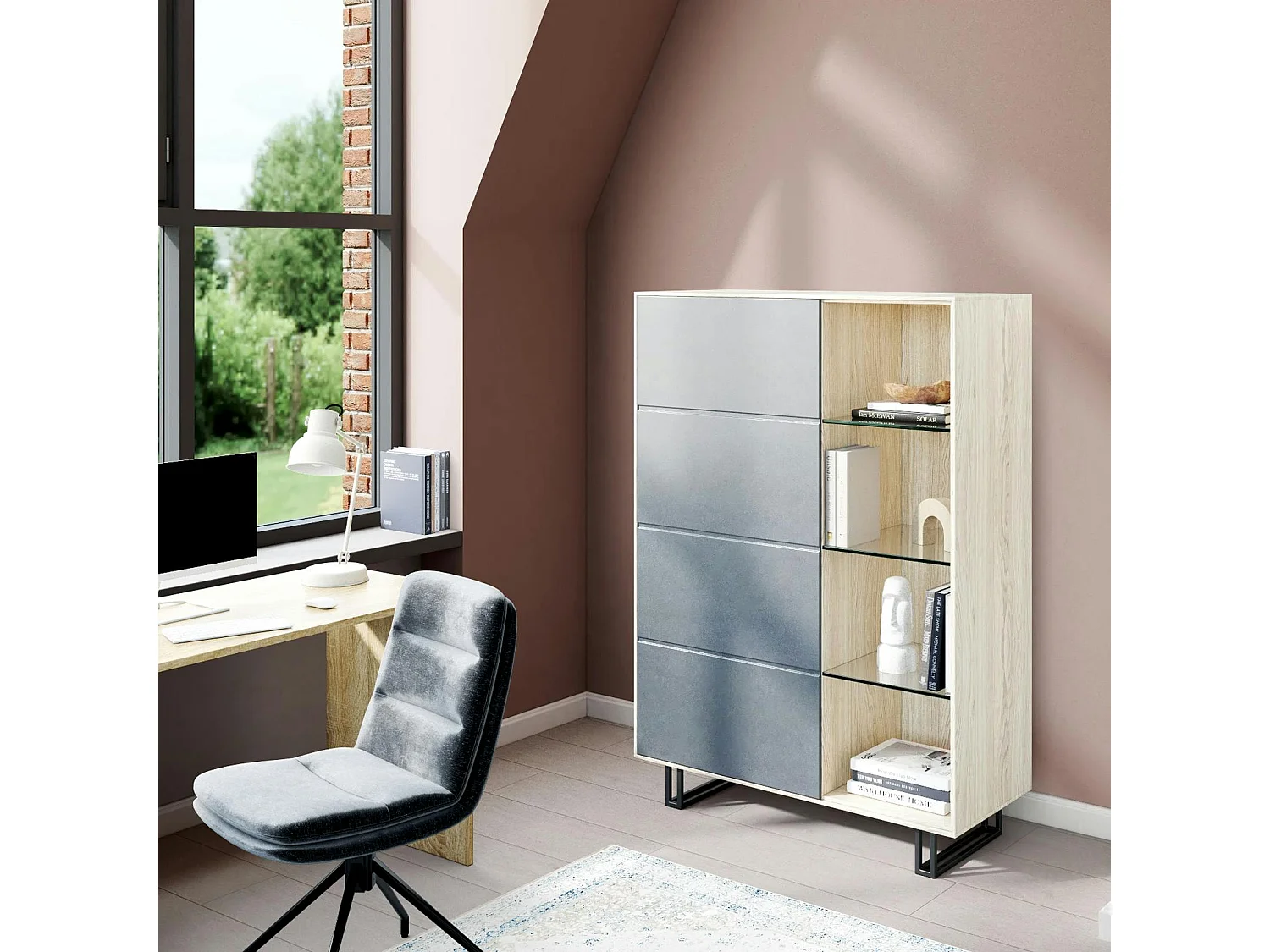 Buffet haut en chêne blanc ZONZA