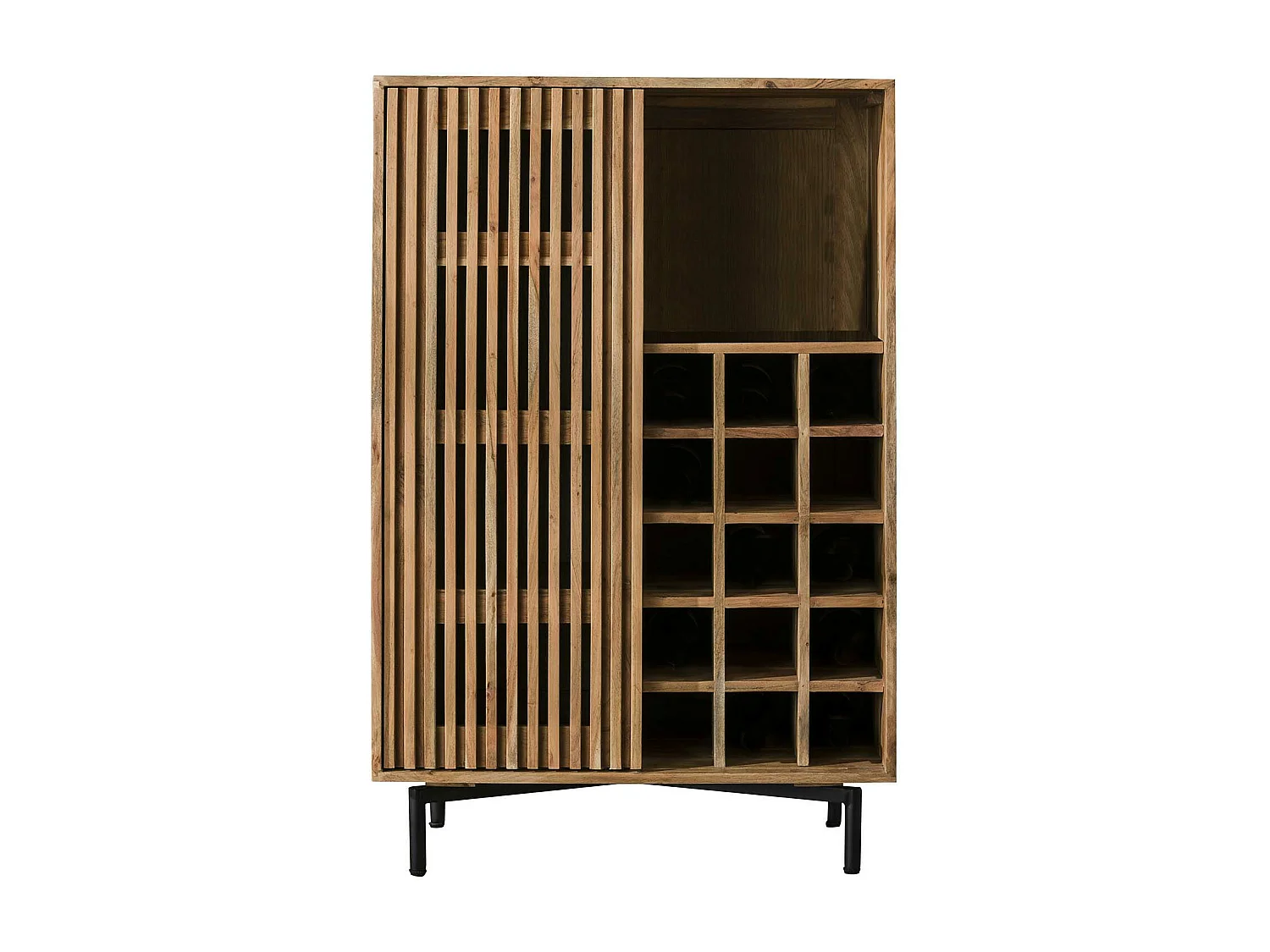 Meuble bar en bois d'acacia motif baguette MELBOURNE