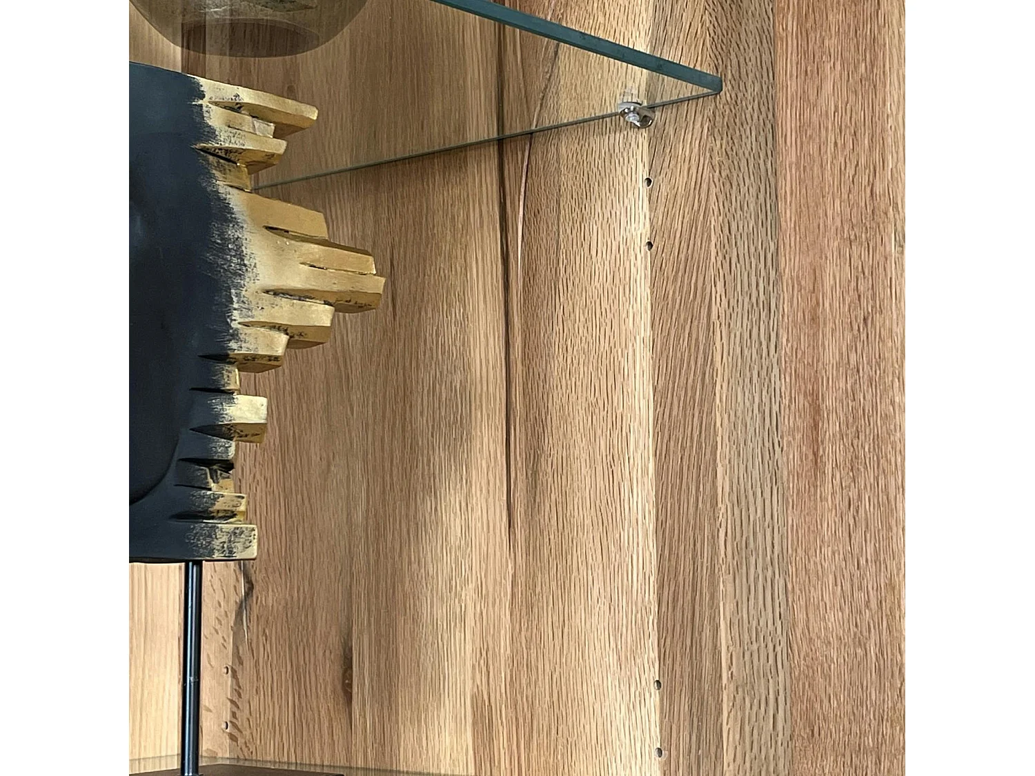 Buffet haut en chêne massif huilé éclairage led PALERME