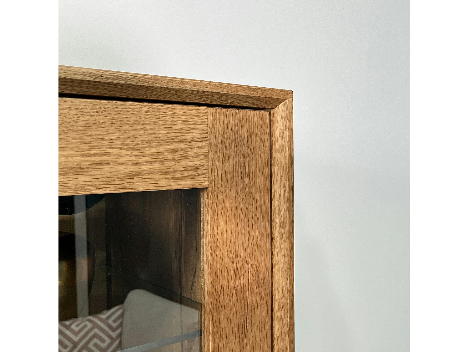 Buffet haut en chêne massif huilé éclairage led PALERME