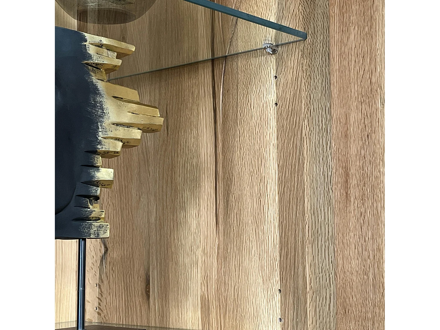 Buffet haut en chêne massif huilé éclairage led PALERME