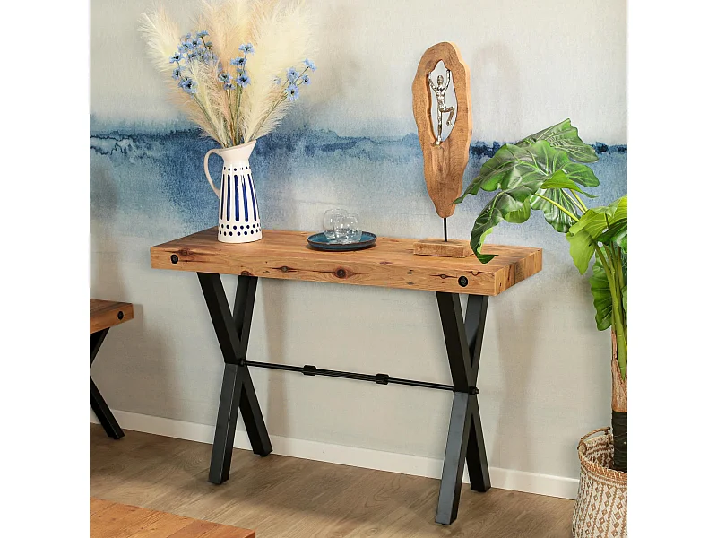 Console industrielle en bois recyclé CALGARY