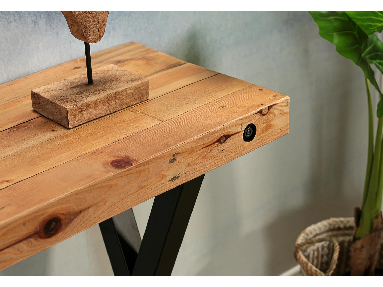 Console industrielle en bois recyclé CALGARY