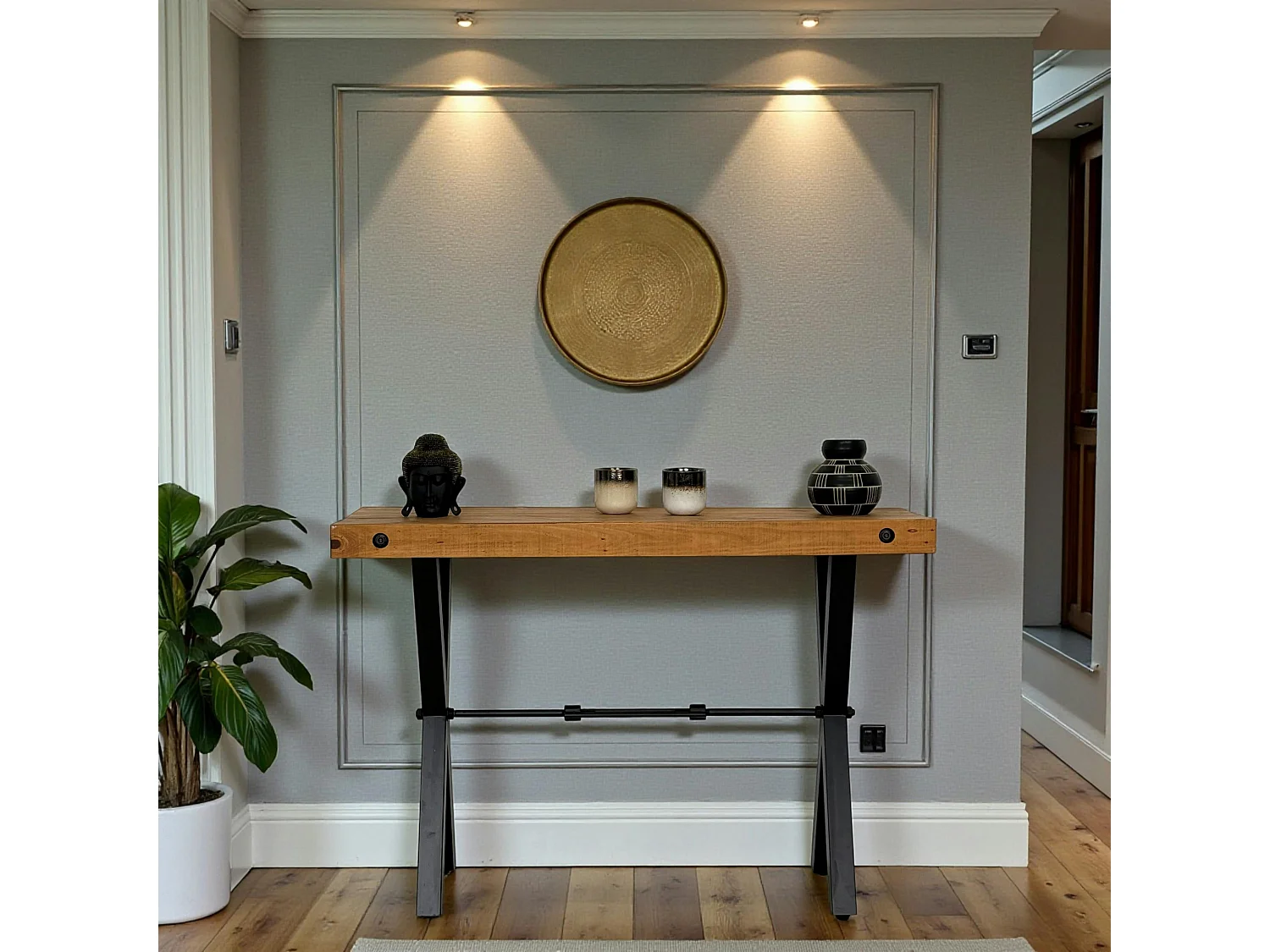 Console industrielle en bois recyclé CALGARY