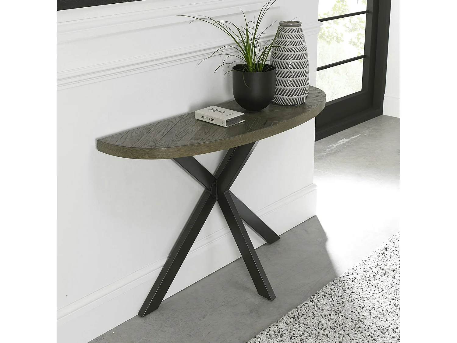 Console d'entrée en marqueterie de chêne ARLINGTON