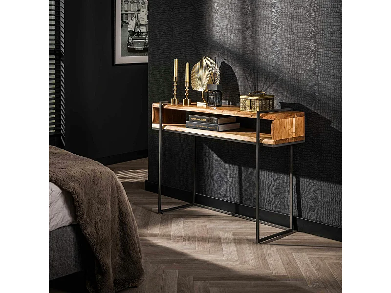 Console en bois d'acacia avec niche traversante MELBOURNE