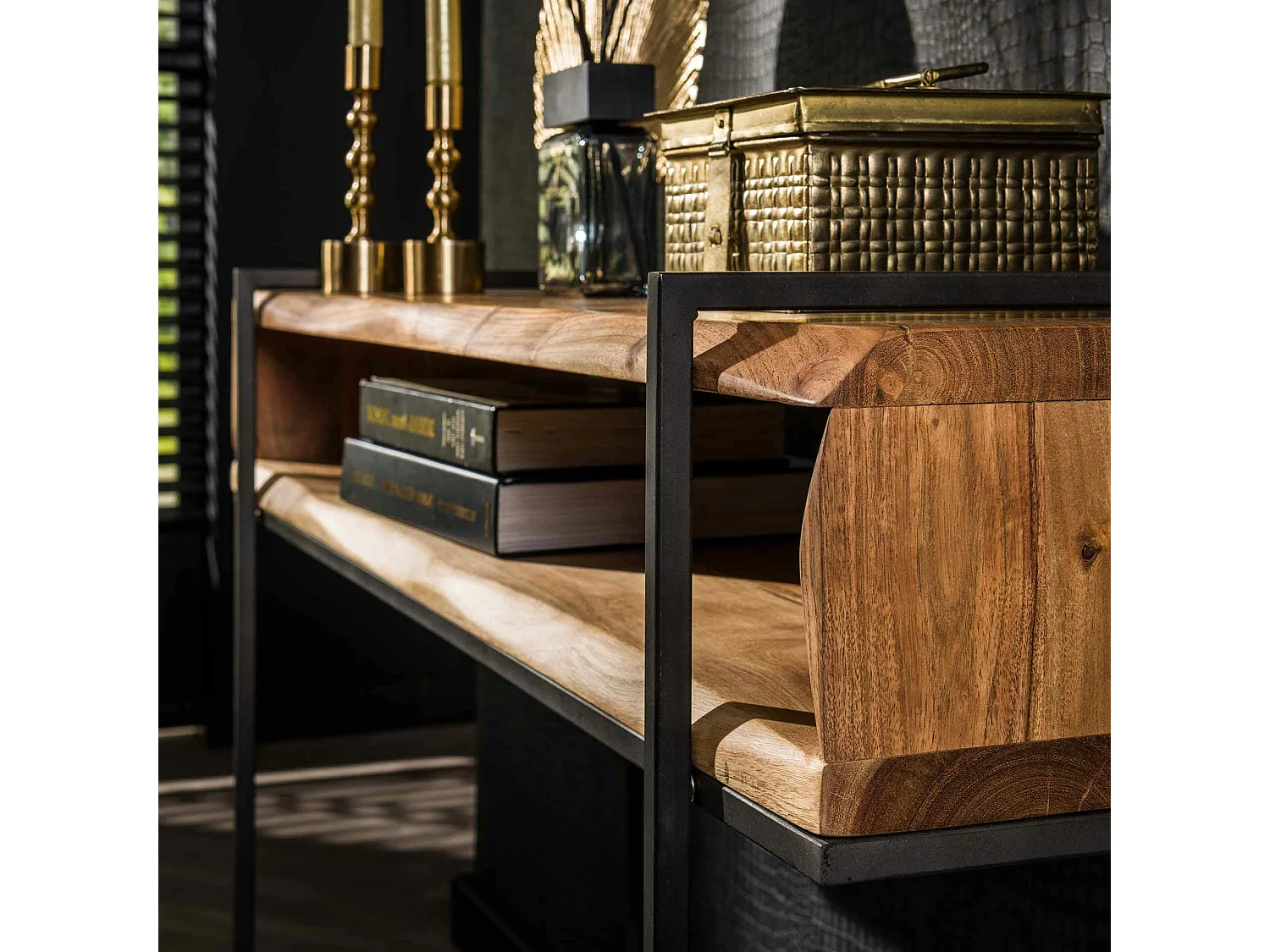 Console en bois d'acacia avec niche traversante MELBOURNE