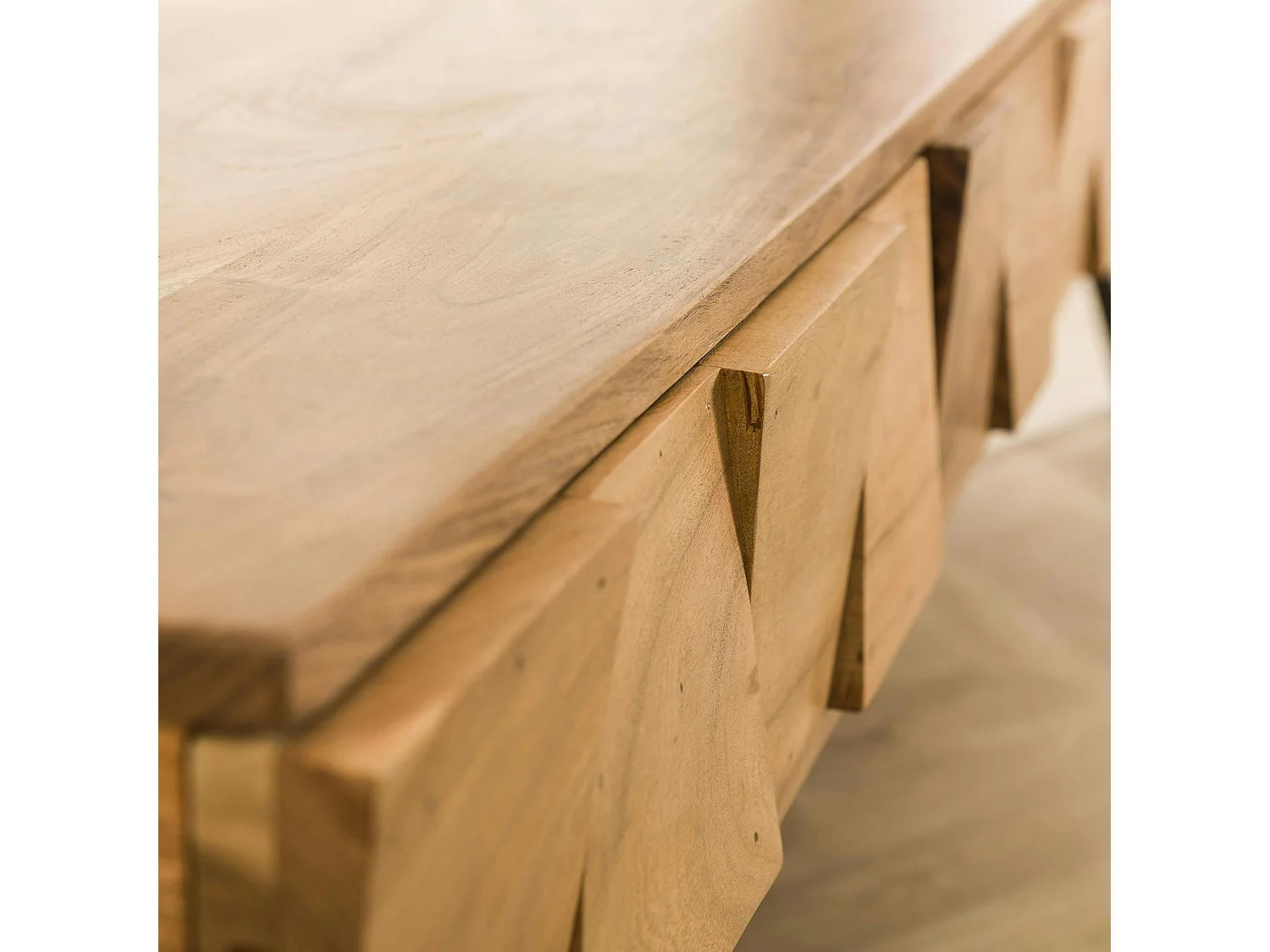 Console d'entrée en bois 2 tiroirs en relief MELBOURNE