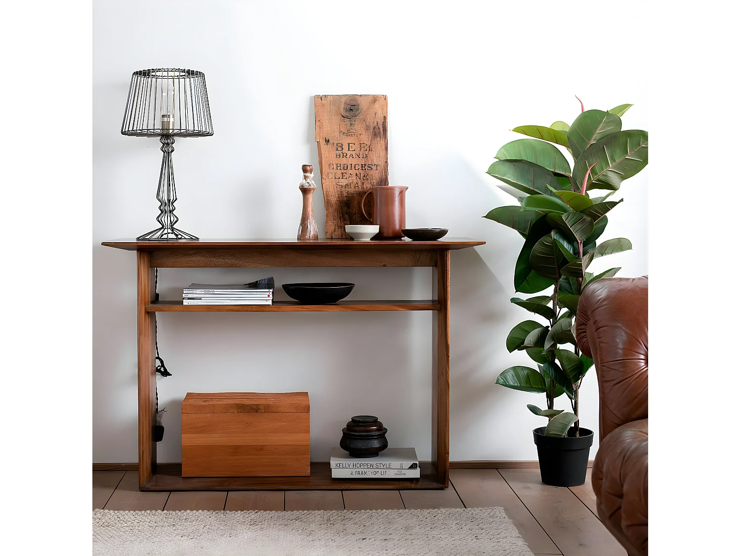 Console d'entrée bois de manguier FENI