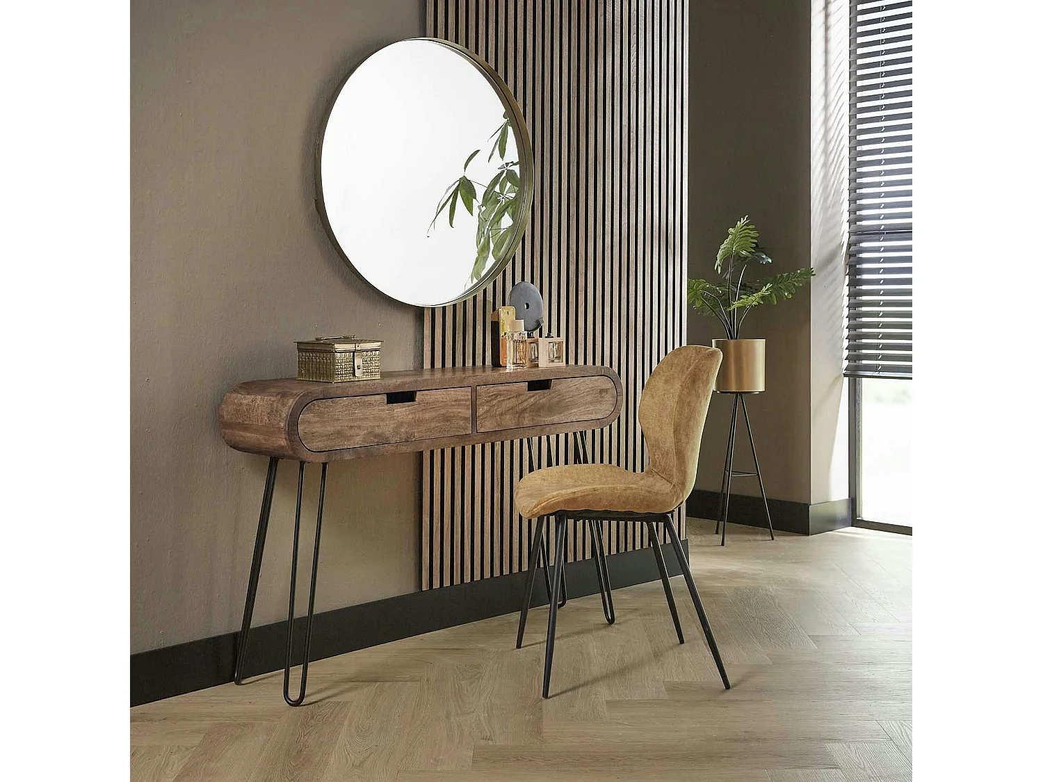 Console en bois forme oblongue NIAGARA