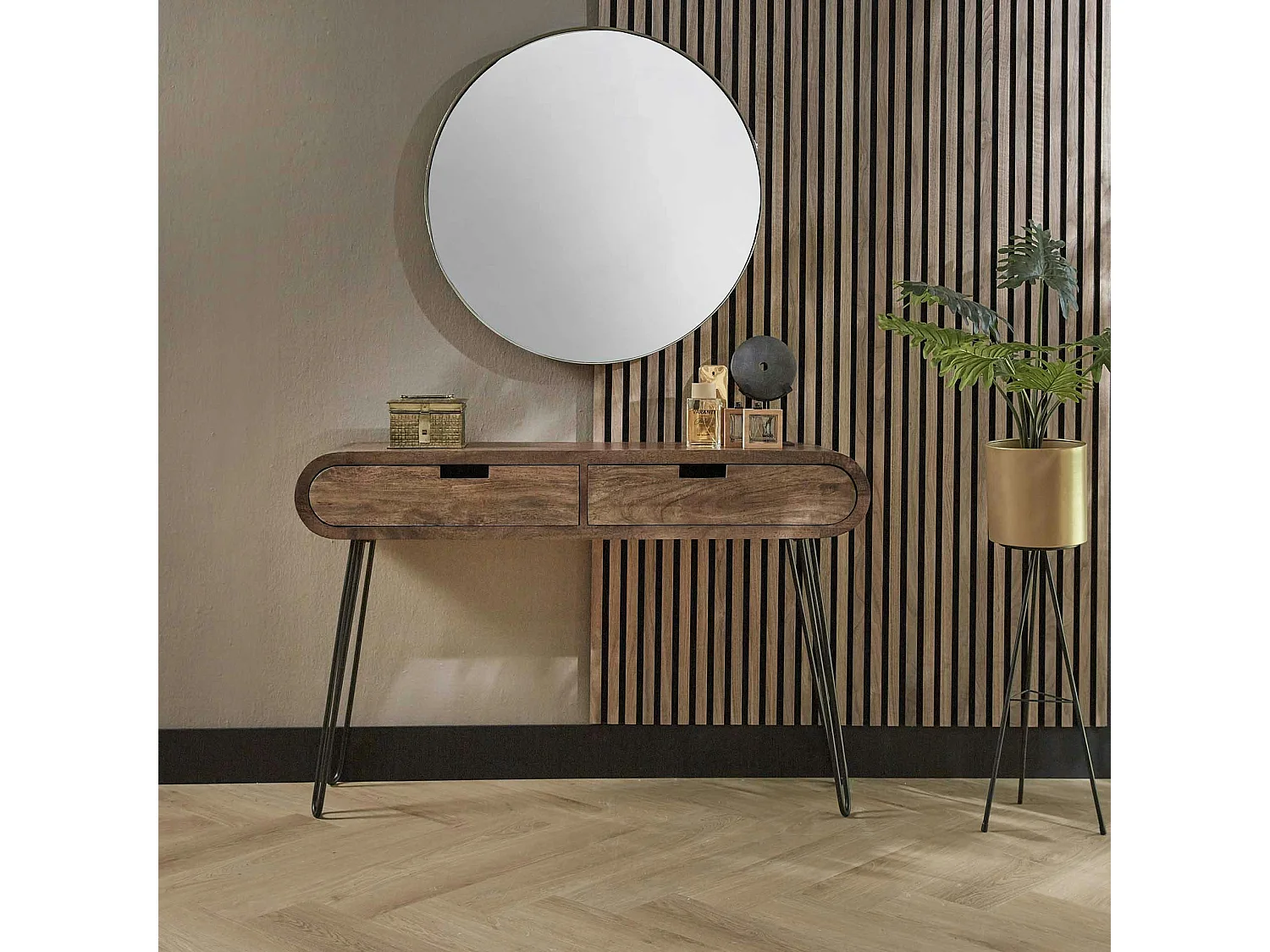 Console en bois forme oblongue NIAGARA