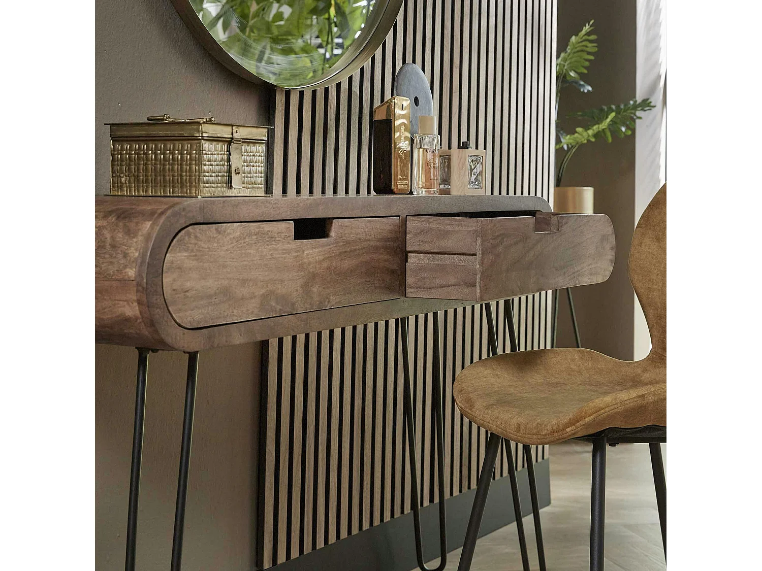 Console en bois forme oblongue NIAGARA