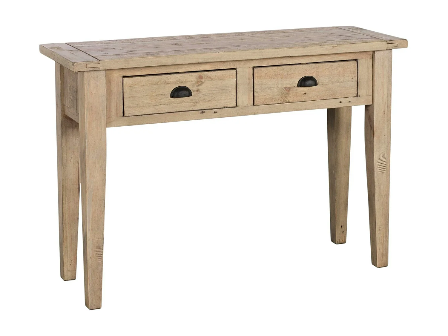 Console 2 tiroirs bois recyclé clair SALERNE