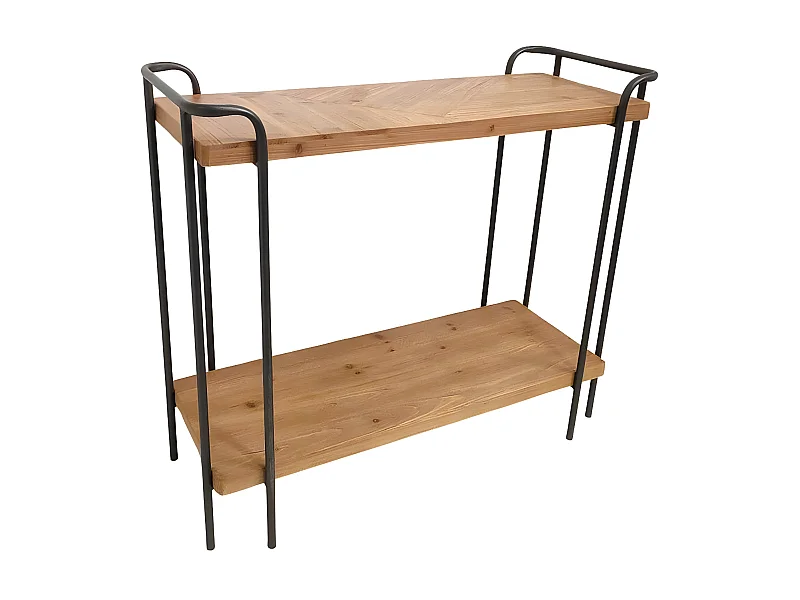 Console 2 niveau en bois clair ATELIER