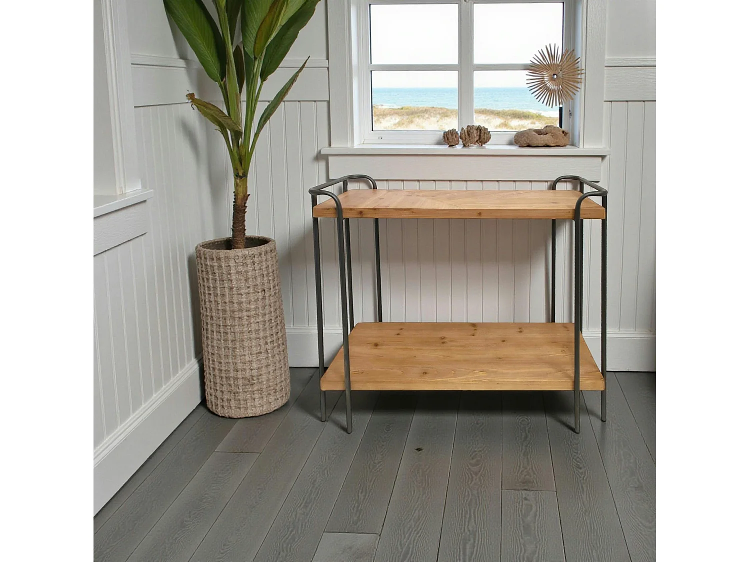 Console 2 niveau en bois clair ATELIER