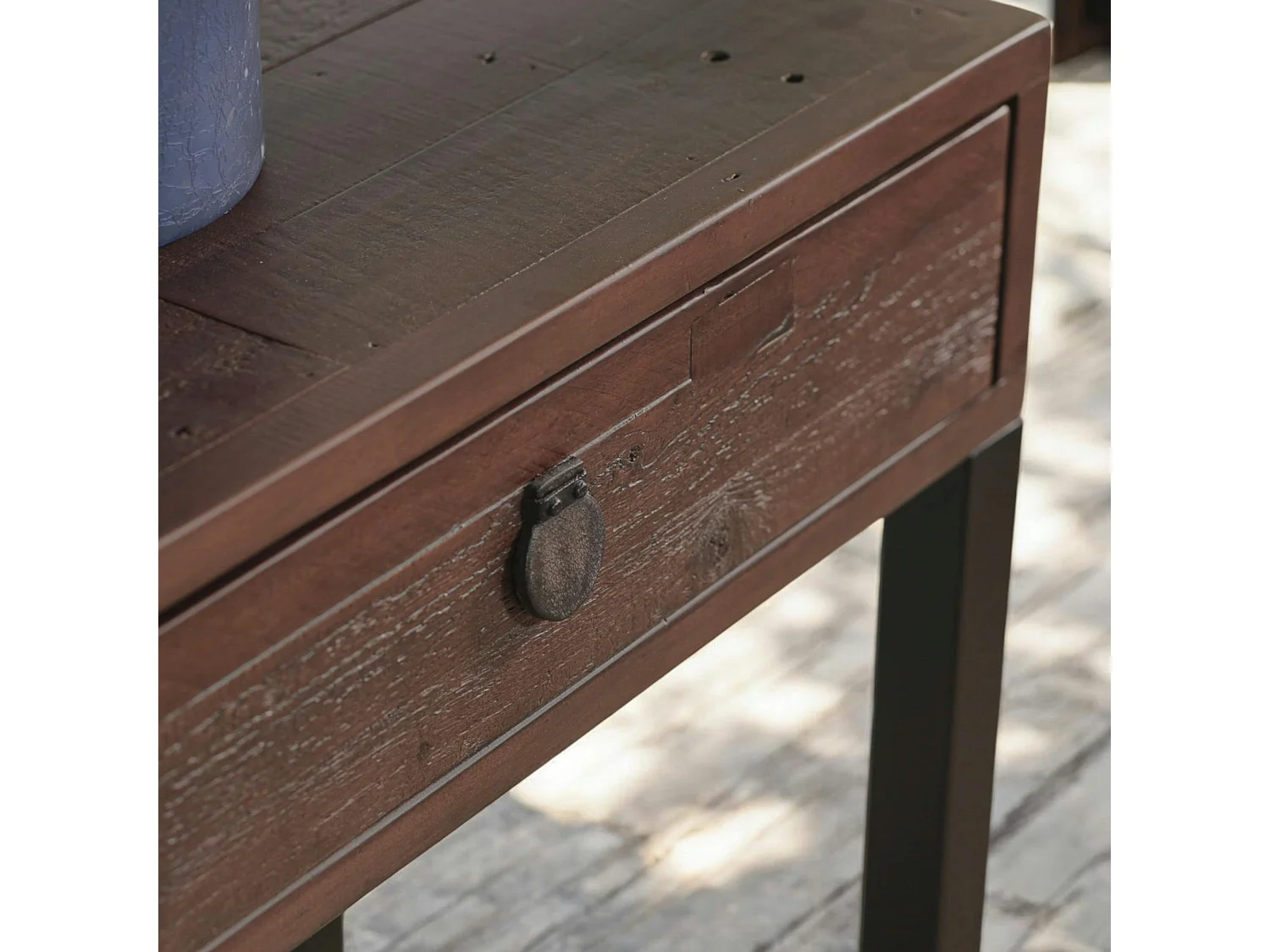 Console bois brun recyclé 2 tiroirs SAMOA