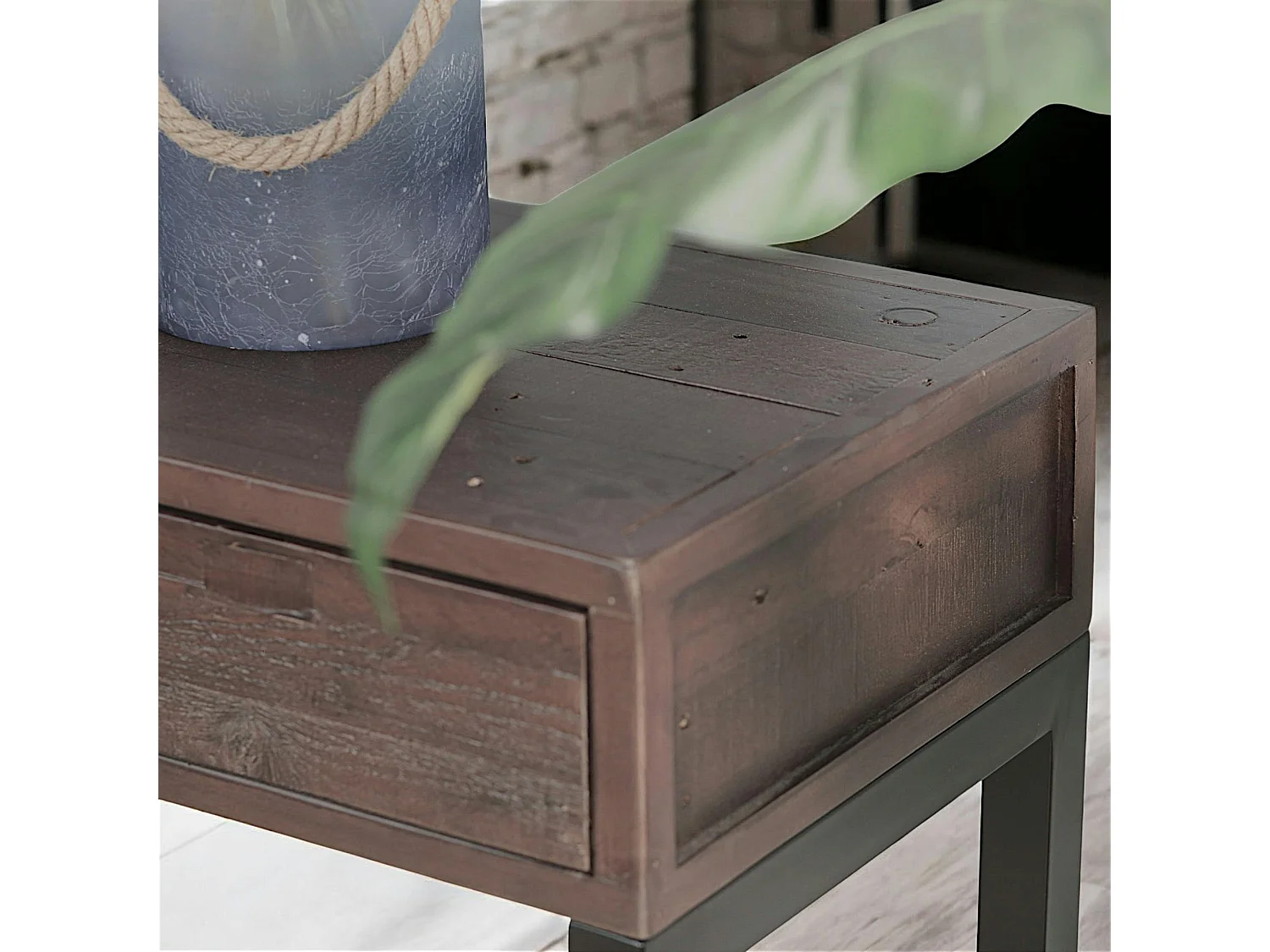 Console bois brun recyclé 2 tiroirs SAMOA