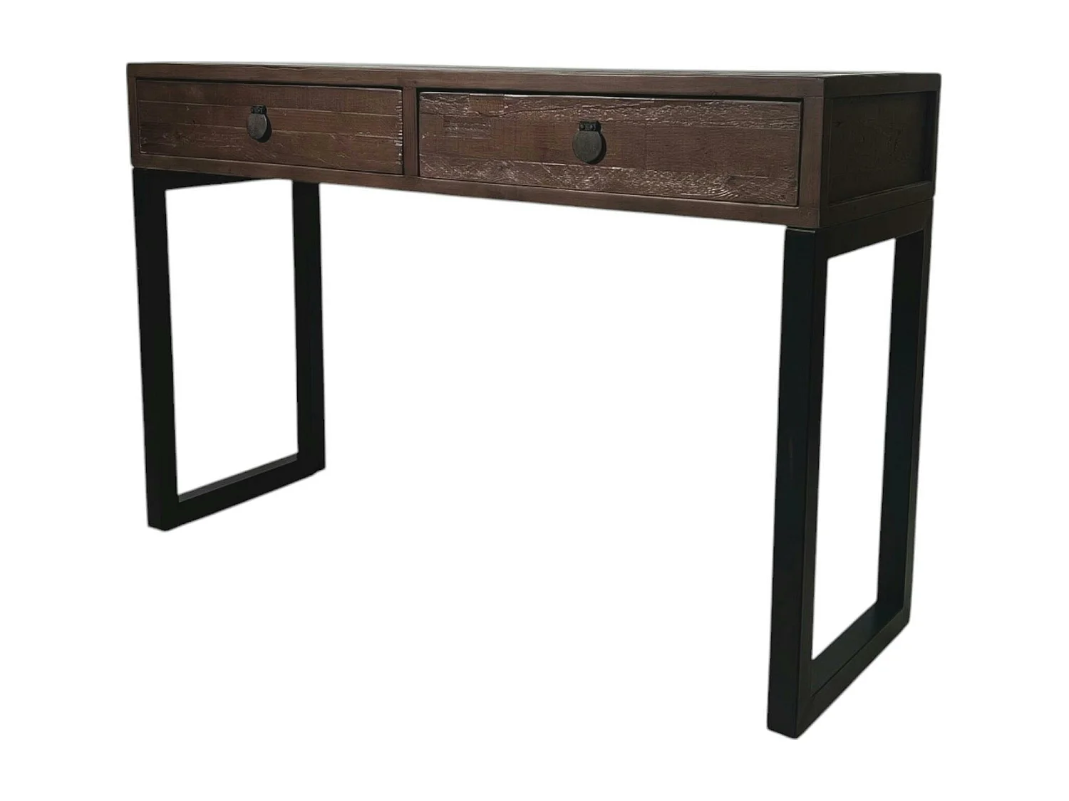 Console bois brun recyclé 2 tiroirs SAMOA