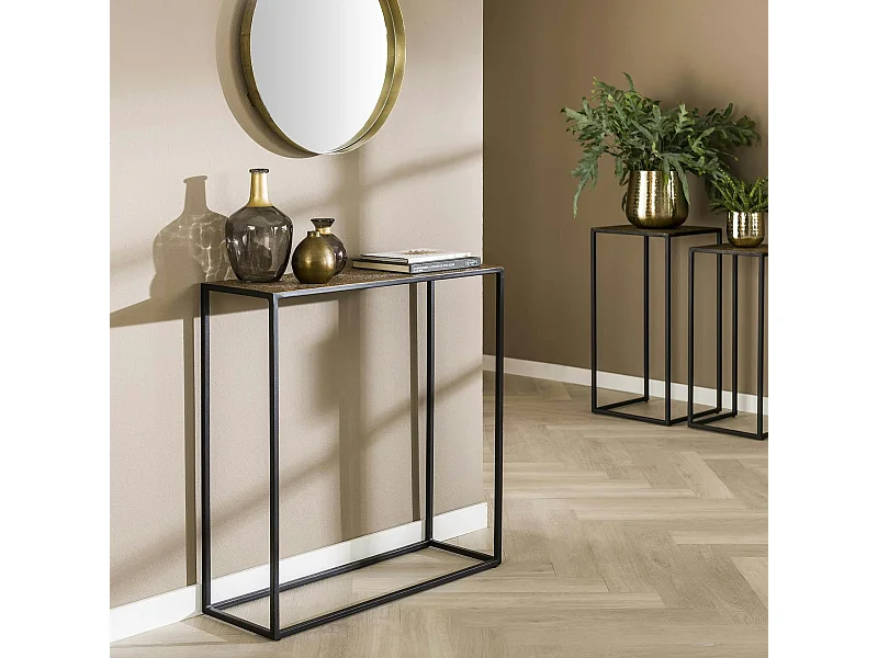 Console de salon en métal finition bronze ancien RALF