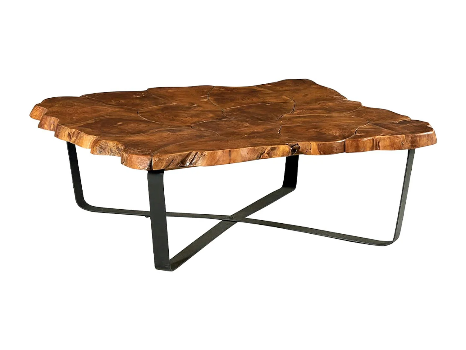 Table basse carrée teck massif recyclé D100 cm BALTIMORE